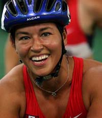 woman with helmet