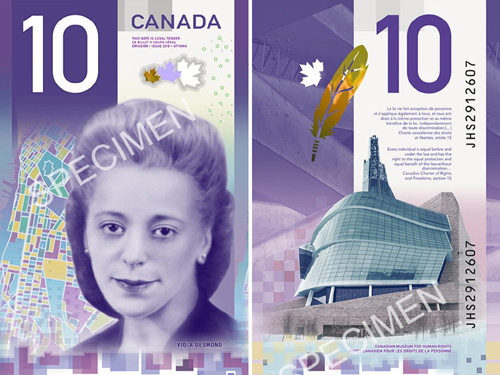 Viola Desmond $10 bill